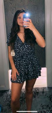 Black Floral Romper