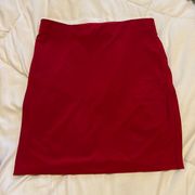 Red pencil skirt