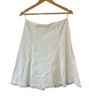 Prada White A Line Skirt with Pleated Hem Size 42 (M)