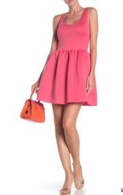 Sleeveless Midi Fit & Flare Scuba Dress in Pretty Pink