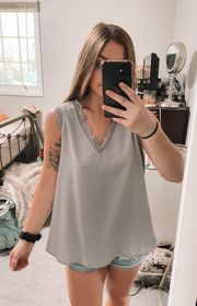 Periwinkle V-neck tank top blouse