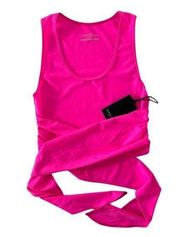 NWT Lanston Sport Hot Pink Wrap Waist Tie Workout Tank Crop Top