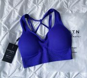 Azure Galaxy Ribbed Seamless Bra Purple Size S