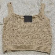 NWT Marc New York tank beige crochet crop top L