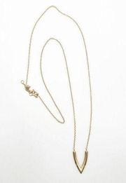 REBECCA MINKOFF Gold Necklace V Shape Jewelry Long Contemporary Edgy Going Out