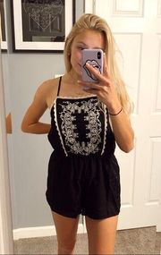 Romeo + Juliet black & white embroidered romper