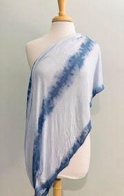 White & Blue Tie Dye Infinity Scarf