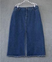 Vintage Zana Di Women's High Rise Plus Size 20 Front Slit Jean Skirt Pockets