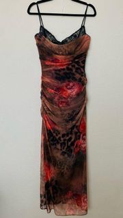 HOUSE OF CB 'Nalini' Printed Maxi Dress NWOT size M