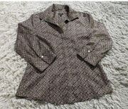 Talbots Shirt Womens 10 Brown WR Wrinkle Resistant Business Casual Button Up