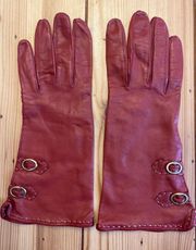 Vintage Neiman Marcus, red leather gloves size 7