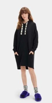 UGG Fleece Tunic Aderyn Hoodie Dress in Black