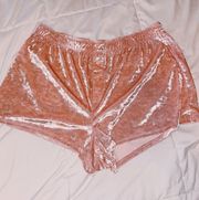 Pink Velvet Pajama Shorts