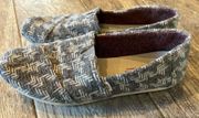 Toms  Slip On Shoes Loafers Womens 8 Woven Alpargata Gray Flats 10014950