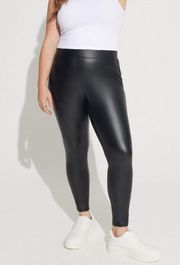 ELOQUIl Faux Leather Leggings In Black Pull On NWT Size 18