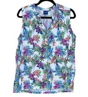 Caribbean Joe Shirt, Short Sleeve, Tropical Print, Multicolor, L/XL