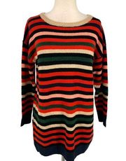 Vici Multi Striped Oversized Crewneck Sweater Size XS