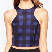 Vital Signs Gingham Check Structured Crop Top