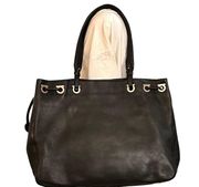 black leather tote, made in Italy