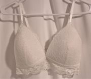 32D/E Cream Molded Lace Bralette Adjustable DD Longline Soft Moulded Cup New Look