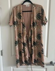 Aritzia Babaton Pink Green Floral Wrap Dress S