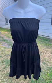 Black Strapless Flowy Dress 