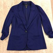 Style & Co. Royal Blue Blazer with Gathered Sleeves Size Small