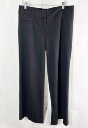Diane Von Furstenberg Davis Wool Blend Wide Leg Black Pants Size 8