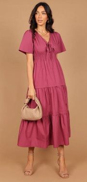 Madelyn Tiered Maxi Dress - Berry