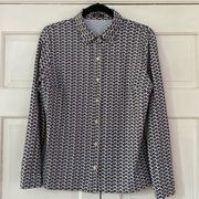 J. McLaughlin Geo Mod Catalina Cloth Button Up Shirt Size Large Modern Artsy