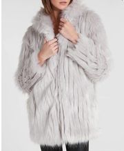 OVERSIZED FAUX FUR COAT size Medium Express Grey jacket Outwear NWT Fur wool NWT
