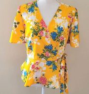 Live 4 truth yellow floral blouse size large