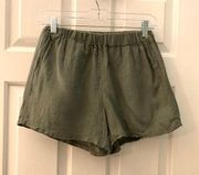 Olive Lightweight Linen Shorts