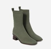 Everlane The High-Ankle Glove Boots in ReKnit Caper Green 9 New Womens Booties