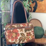 Vintage 90s Bueno Floral Tapestry Braided Shoulder Strap Tote Handbag Purse