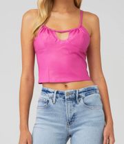 faux leather cami top