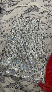 Silver Floral Mini Dress