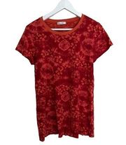 Allen Allen Tie Dye T-shirt Womens Size L Crew Neck Red