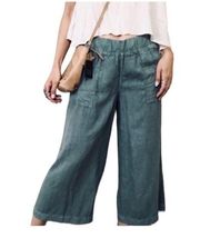 cloth & stone gray oversized lagenlook minimalist crop pants medium