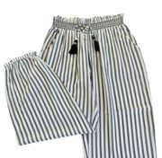 Blue Island White & Black Metallic Striped Cropped Beach Pants Size Medium NWT