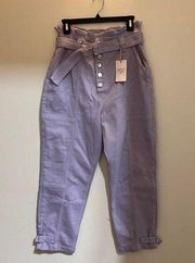 Ted Baker Women’s Paperbag Tapered Leg Jeans Size 29 Purple New