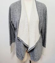 Gibson charcoal french terry flyaway cardigan size large