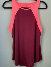 City Streets Maroon & Pink Workout Tank Size Large