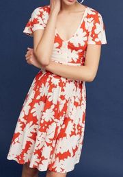 Summer Breeze Dress Corset V-Neck A-Line Floral Skater Sundress XS