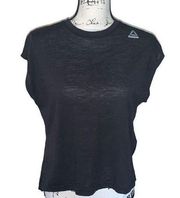 Free People REEBOK black split back speedwick t-shirt Small