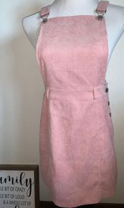 Pink Corduroy Overall Dress Small