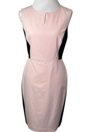 New York & Company Colorblock Black Pink Sleeveless Fitted Dress Size 8