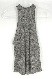 Lovemarks Chunky Knit Halter High Neck Sleeveless Sweater Heather Grey S
