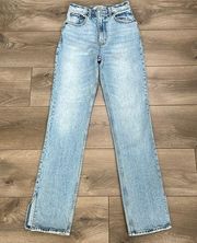 Abercrombie & Fitch The 90’s Straight Ultra High Rise Stretch Blue Jeans Size 24