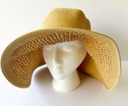 J. CREW Factory Textured Wide Rim Summer Hat Floppy Packable